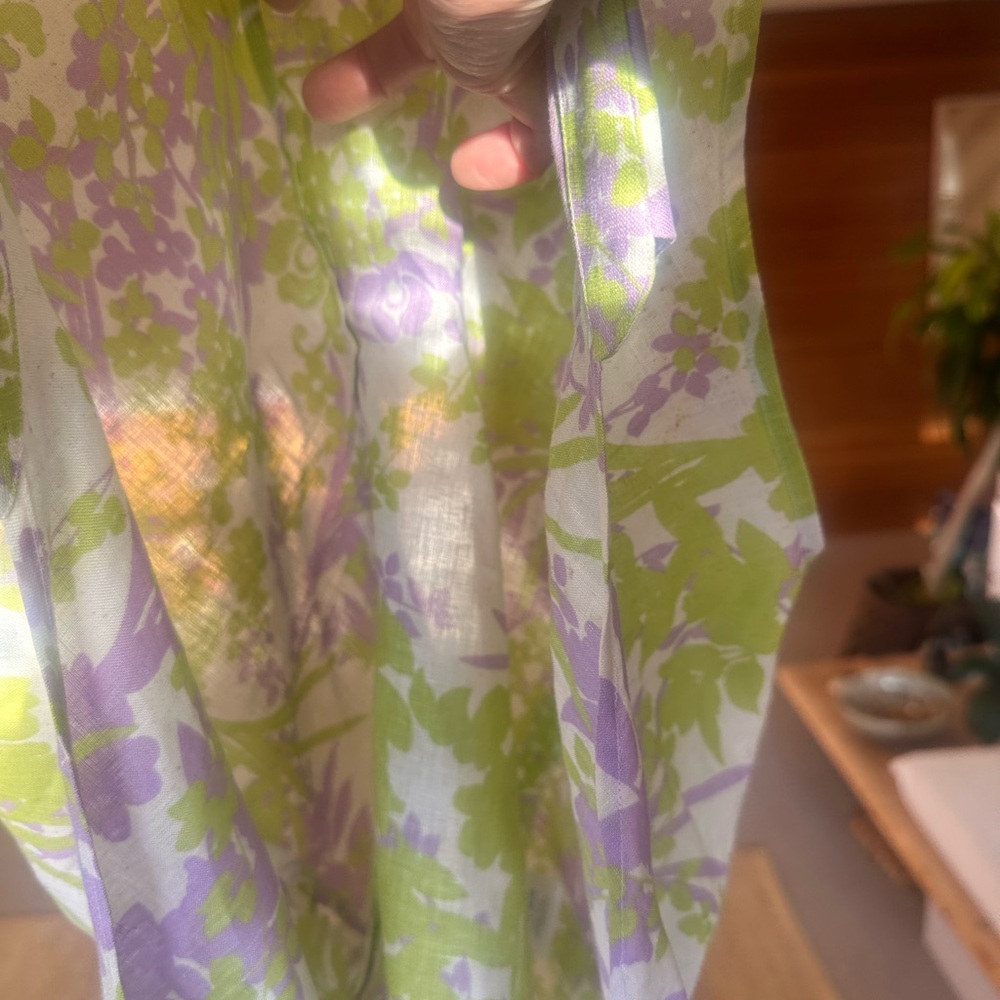 Loro Piana Purple and Green Linen Blouse - Picture 15 of 16